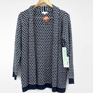 NWT-Style Me Petites Cardigan Navy Blue+White